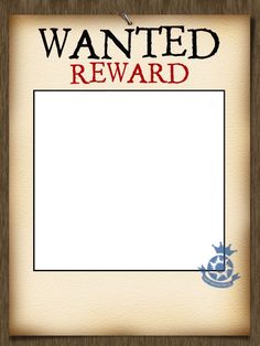 a wanted reward card with an anchor and compass