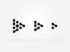 three black dots on a white background with the words resonsive identity mark above them