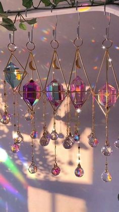 Home décorsuncatcher crystal gemstone -suncatcher dreamcatcher Aesthetic Decoration, Crystal Aesthetic, Crystal Suncatcher, Rainbow Maker, Crystal Prisms, Crystal Suncatchers, Crystal Decor, Cute Room Decor, Ornaments Design