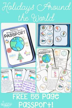 the holidays around the world activity pack for kids to learn how to read and write