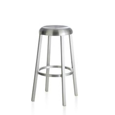 a metal stool with a white background