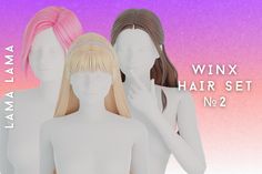 three female mannequins with different colored hair