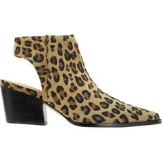 A sling back strap refreshes the look of the Odie bootie that is lifted by a leather stacked heel. Size: 6.  Color: Brown.  Gender: female.  Age Group: adult.  Pattern: cheetah. Grey Pumps, Kitten Heel Shoes, Silver Pumps, Pump Dress, Sling Back, Brown Shoe, Back Strap, Stacked Heel, Women's Pumps