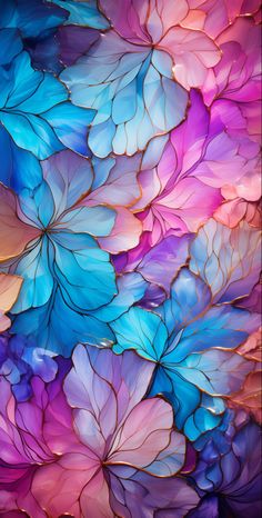 an image of colorful flowers that are in the air