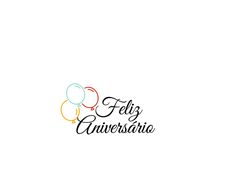 the logo for feliz aniverstario is shown in black and white