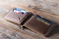 Money Clip Wallet Leather Money Clip Wallet Mens Leather Leather Money Clip, Leather Money Clip Wallet, Mens Leather Wallet, Fun Wallets, Leather Money Clips, Slim Leather Wallet, Front Pocket Wallet, Money Clips