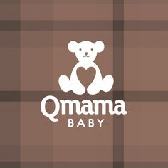 the logo for a baby store with a teddy bear on it's chest and words that read qamaa baby