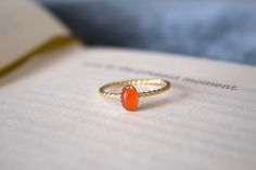 "STUNNING handmade carnelian ring✨ * Listing covers just the single carnelian ring, other rings are sold separately. Beautiful 6x4mm carnelian gemstone ✨ Carnelian is an orange-red variety of chalcedony, a cryptocrystalline quartz mineral. It is a translucent to opaque variety of quartz that is usually red, orange, brown, pink and shades of red. The word itself comes from a Latin word meaning \"flesh\" or \"yellowish red\", which symbolizes bold energy and stimulation of the spirit. Ancient Egyp Quartz Mineral, Rings Dainty, Latin Word, Word Meaning, Carnelian Ring, Gold Filled Ring, Ring Minimalist, Minimalist Ring, Minimalist Rings