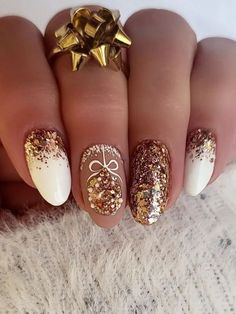 Cute Christmas Nails, Her Nails, Christmas Nail Art Designs, Christmas Nails Acrylic, Winter Nail Designs, Festival Nails, New Year's Nails, Xmas Nails