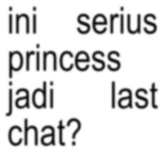 the words are written in black and white, which reads what kind of princess is jadi?