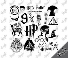 harry potter and hogwarts svg files for silhouette cut file, png