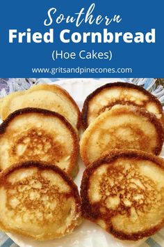 some pancakes on a plate with the words easy southern hoccakes