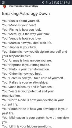 a text message that reads breaking astrology down