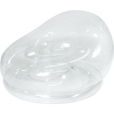 a clear plastic object on a white background