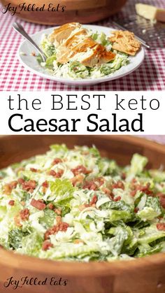 the best keto caesar salad is made with lettuce and bacon