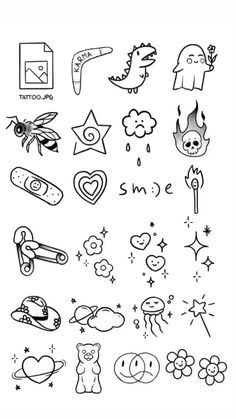 an image of various tattoos on a white background