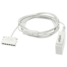 an image of a white cable and adapter for the nintendo wii game console system