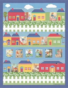 Home Town USA Downloadable Pattern by American Jane Patterns Town Quilt Patterns, My Town Quilt Blocks, All Roads Quilt Pattern, My Kinda Town Quilt Pattern, Tilda Hometown Quilt, Usa Quilt, House Quilt Block, House Sketch, House Quilts