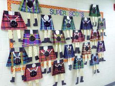 the wall is decorated with many different types of skirts