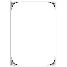 a blank paper with an ornate border in the middle and corner at the bottom, on a white background