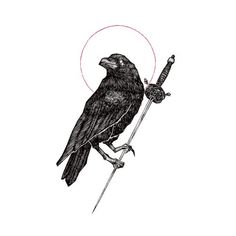 Micah Ulrich Artwork & Apparel | Featuring custom t-shirts, prints, and more Crow Tattoo For Men, Black Crow Tattoos, Rabe Tattoo, Crow Tattoo, Raven Tattoo, Chest Tattoos For Women, A Crow