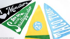 three pennants that say i love matters, see me and smile with someone else