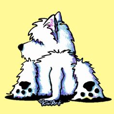 a drawing of a white dog with black spots