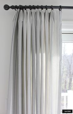 Schumacher Audrey Stripe Grey 71372 Custom Drapes Custom Drapery, Kitchen Hardware