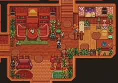 an overhead view of a living room and kitchen area in the legend of zelda