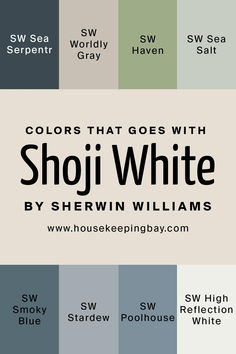 the colors that goes with shoji white by sheryln williams, from house of blue