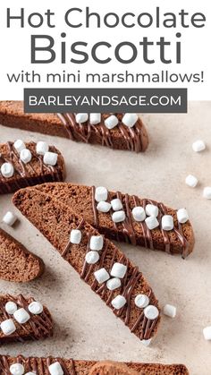 hot chocolate biscotti with mini marshmallows is an easy dessert recipe