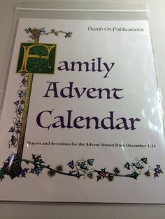 the front cover of an activity calendar