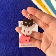 Steven Universe Earrings, Cookie Cat, Neapolitan Ice Cream, Quirky Earrings, Cat Earrings, Cute Pins, Fun Earrings, Pretty Jewellery, Cute Earrings