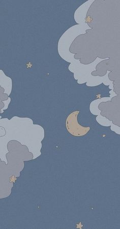 the sky is filled with clouds and stars