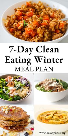 the 7 day clean eating winter meal plan is full of healthy, nutritious meals