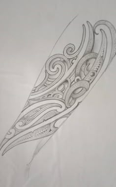 a drawing of a feather with intricate designs on it