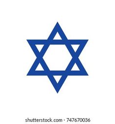 the star of david in blue on a white background