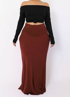 Stretch Maxi Skirt95% Rayon 5% Spandex Inseam 45 inches (measured at size Large)True to SizeCiera wears size M, Ashley wears size XL S 2-6 M 6-10 L 10-12 XL 12-14 2X 16-18 3X 18-22 Curvy Casual Outfits, Plus Size Baddie Outfits, Earthy Outfits, Modesty Fashion, Everyday Fashion Outfits, Casual Chic Outfit, Modest Fashion Outfits, Really Cute Outfits, Cute Simple Outfits