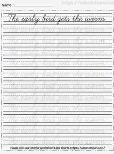 the easy handwriting worksheet for cursive writing