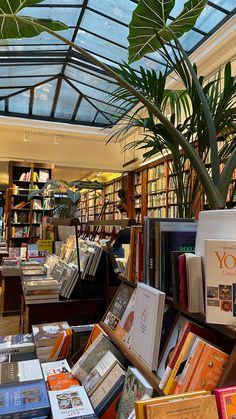 there are many books on display in the library