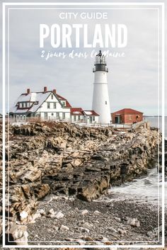 the portland lighthouse with text overlaying it