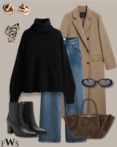 Jeans Outfit Winter, Mode Tips, Best Winter Outfits, Office Casual Outfit, Black Jeans Outfit, Winter Mode, Midi Skirts, Casual Winter Outfits