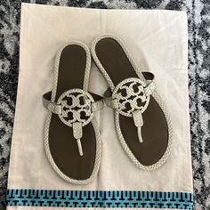 Tory Burch Miller Sandals Size 8 Worn Once Cream With Snake Pattern Tory Burch Miller Sandals, Snake Pattern, Snake Patterns, Tory Burch Miller, Tory Burch Miller Sandal, Women's Shoes Sandals, Tory Burch, Shoes Sandals, Women Shoes