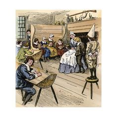 an image of a group of people sitting at tables in a room with wizard hats on