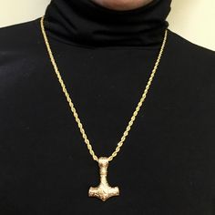 Brand New Item 18k Gold Plated & Durable Chain Thor's Hammer Necklace Choose 1 From 20”, 22”, 26” Or 29” For Offers, Please Choose 20”, 22” Or 26” Unbranded Therefore No Tag Attached Brand New In Bag Model Is Wearing 26” (Long) & 20”(Middle) Check Other Current /Future Listings On My Closet Like, Rose Gold Sterling Silver Chains 925 Platinum Stainless Steel No Fade Bridal Queen Princess Cut Engagement Promise Band Bangle Tennis Bracelet Heart Charm Medallion Cord Necklace Dome Statement Ring Wat Gold Rope Chain Necklace As A Gift, Gold Pendant Chain Necklace With Rope Chain, Gold Plated Rope Chain Necklace For Gifts, Yellow Gold Pendant Rope Chain Necklace, 14k Gold Rope Chain Necklace Gift, Yellow Gold Pendant Necklace With Rope Chain, Yellow Gold Rope Chain Necklace With Pendant, Gold Necklace With Rope Chain And Pendant, 14k Gold Wheat Chain Necklace Gift