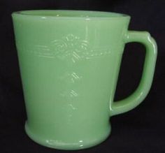 Fire King Jadeite Coffee Mug 60s Glassware, Green Milk, Cabbage Roll, Vintage Fire King, Pink Vase, Antique Chandelier