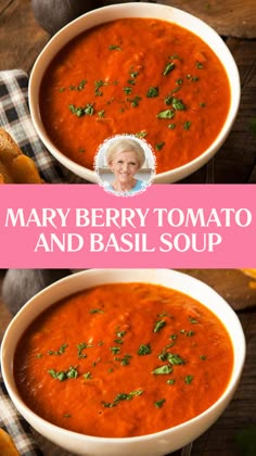 Mary Berry Tomato And Basil Soup Tomato And Basil Soup, Soup Swap, Basil Soup Recipe, Soup Maker Recipes, Tomato Basil Soup Recipe, Easy Soup Recipe, Mary Berry Recipe, Recipes Copycat, Basil Recipes