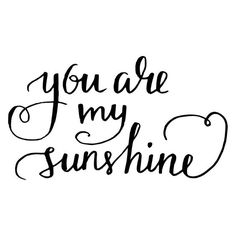 the words you are my sunshine written in black ink