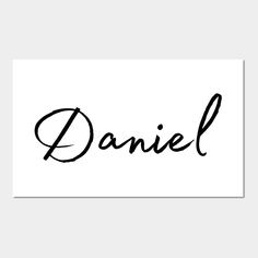 the word danielle written in black ink on a white background