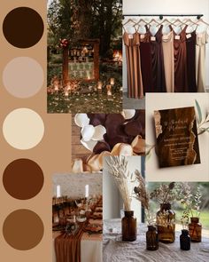 a collage of different wedding colors and decorations